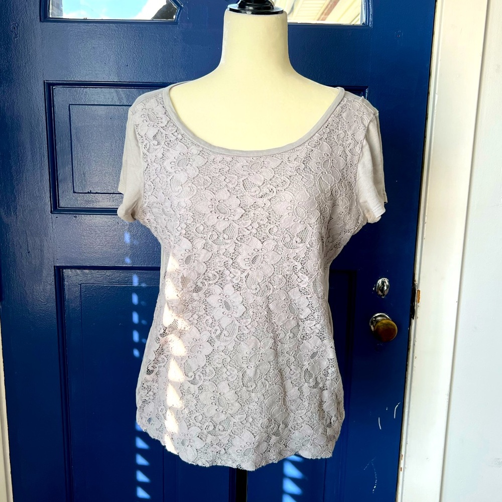 Pretty Gray Lace Top